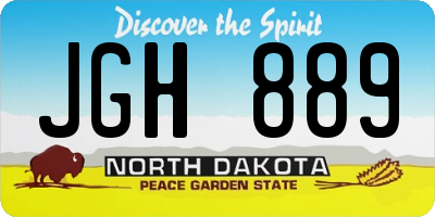 ND license plate JGH889