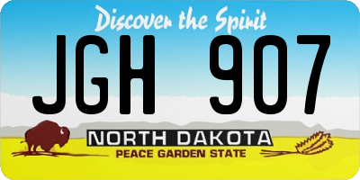 ND license plate JGH907