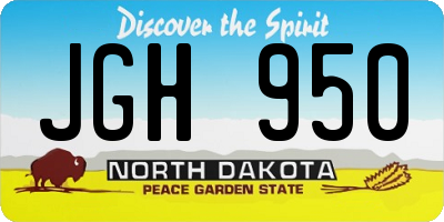 ND license plate JGH950
