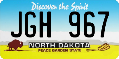 ND license plate JGH967