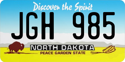 ND license plate JGH985
