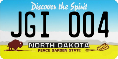 ND license plate JGI004