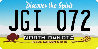 ND license plate JGI072