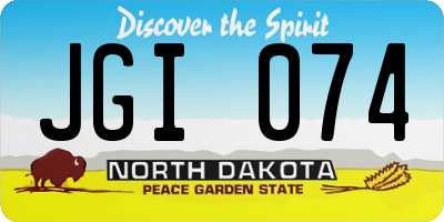 ND license plate JGI074