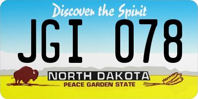 ND license plate JGI078