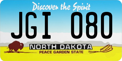 ND license plate JGI080
