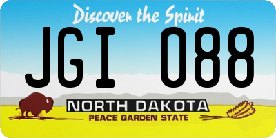 ND license plate JGI088