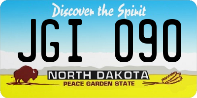 ND license plate JGI090