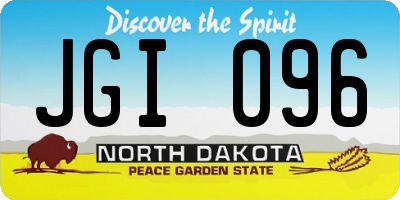 ND license plate JGI096