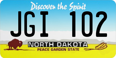 ND license plate JGI102