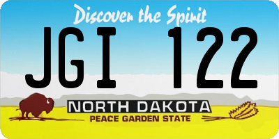 ND license plate JGI122