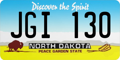 ND license plate JGI130