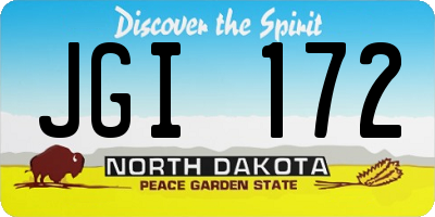 ND license plate JGI172