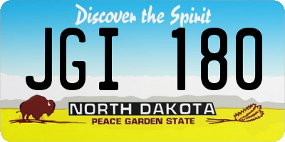 ND license plate JGI180
