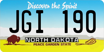 ND license plate JGI190