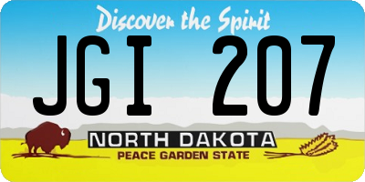 ND license plate JGI207