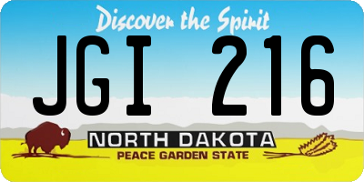 ND license plate JGI216