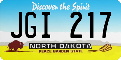 ND license plate JGI217