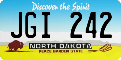 ND license plate JGI242