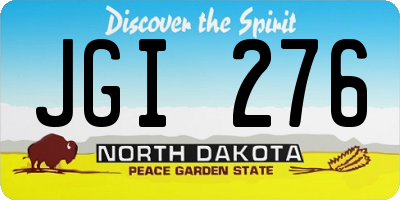 ND license plate JGI276