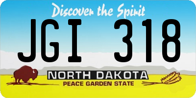 ND license plate JGI318