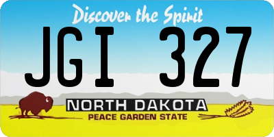 ND license plate JGI327