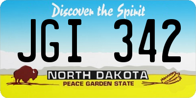 ND license plate JGI342