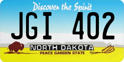ND license plate JGI402