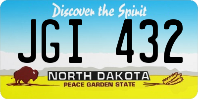 ND license plate JGI432