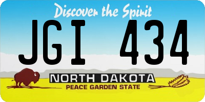 ND license plate JGI434