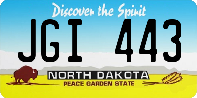 ND license plate JGI443
