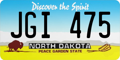 ND license plate JGI475