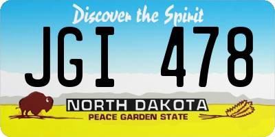 ND license plate JGI478