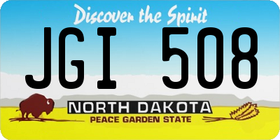 ND license plate JGI508