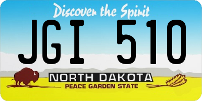 ND license plate JGI510