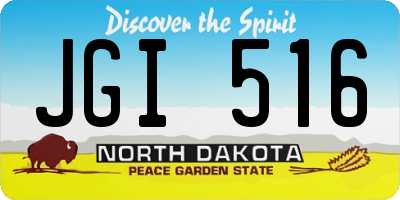 ND license plate JGI516