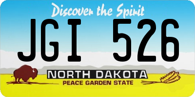 ND license plate JGI526