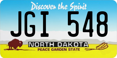 ND license plate JGI548