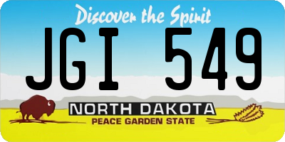 ND license plate JGI549