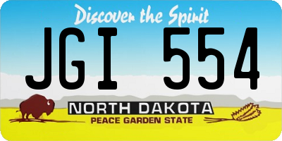 ND license plate JGI554