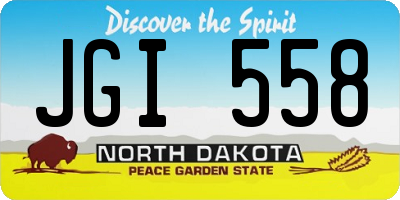ND license plate JGI558