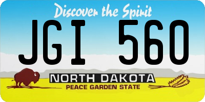 ND license plate JGI560