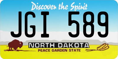 ND license plate JGI589