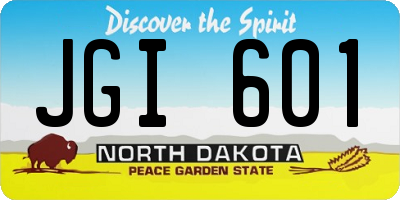 ND license plate JGI601