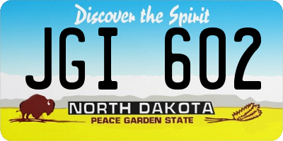 ND license plate JGI602