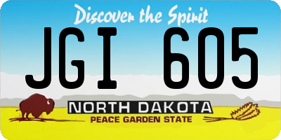 ND license plate JGI605
