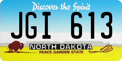 ND license plate JGI613