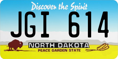 ND license plate JGI614