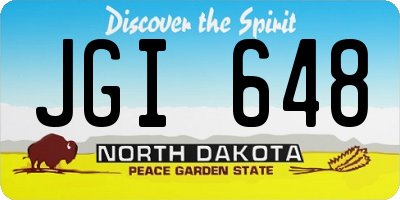 ND license plate JGI648