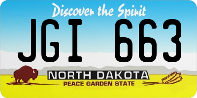 ND license plate JGI663